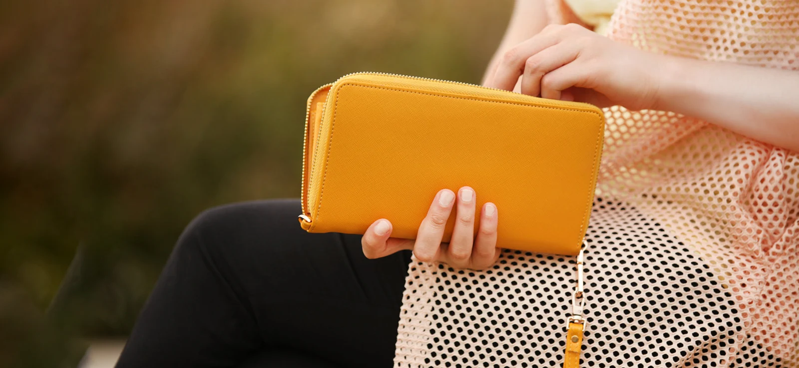 The style and material of women's purse.