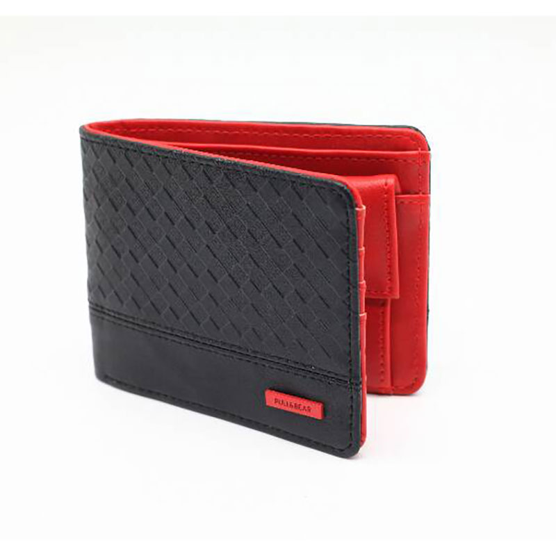 Chequer Embossed Slim Wallet For Men