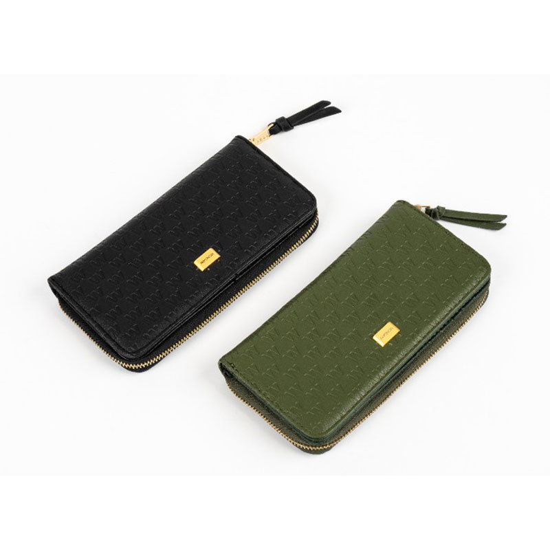 Embossed PU Long Zipper Ladies Wallet