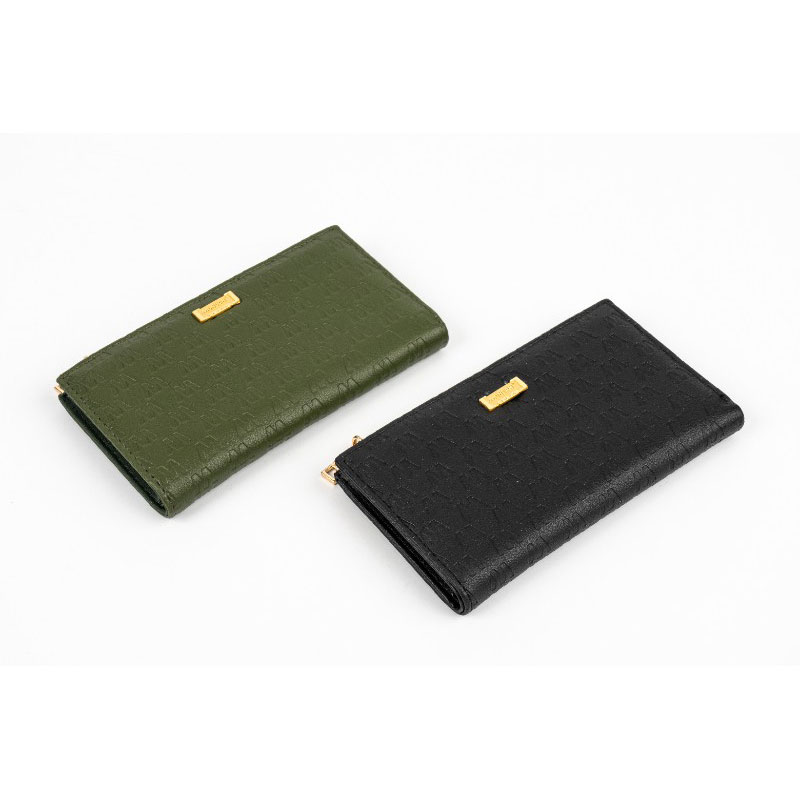 Embossed PU Zipper Card Slots Coin Case Ladies Wallet