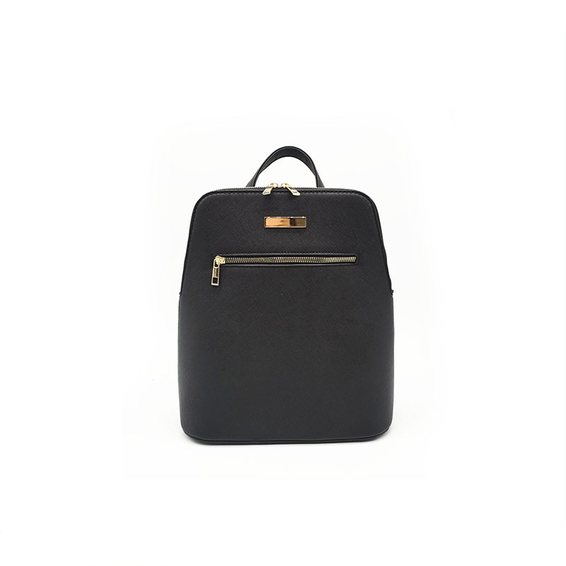 Ladies Black saffiano Pu Backpack