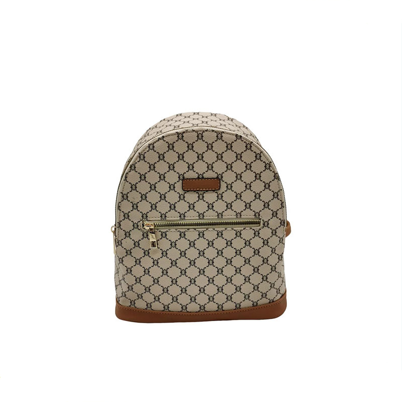 Ladies Flower Printed Pu Backpack