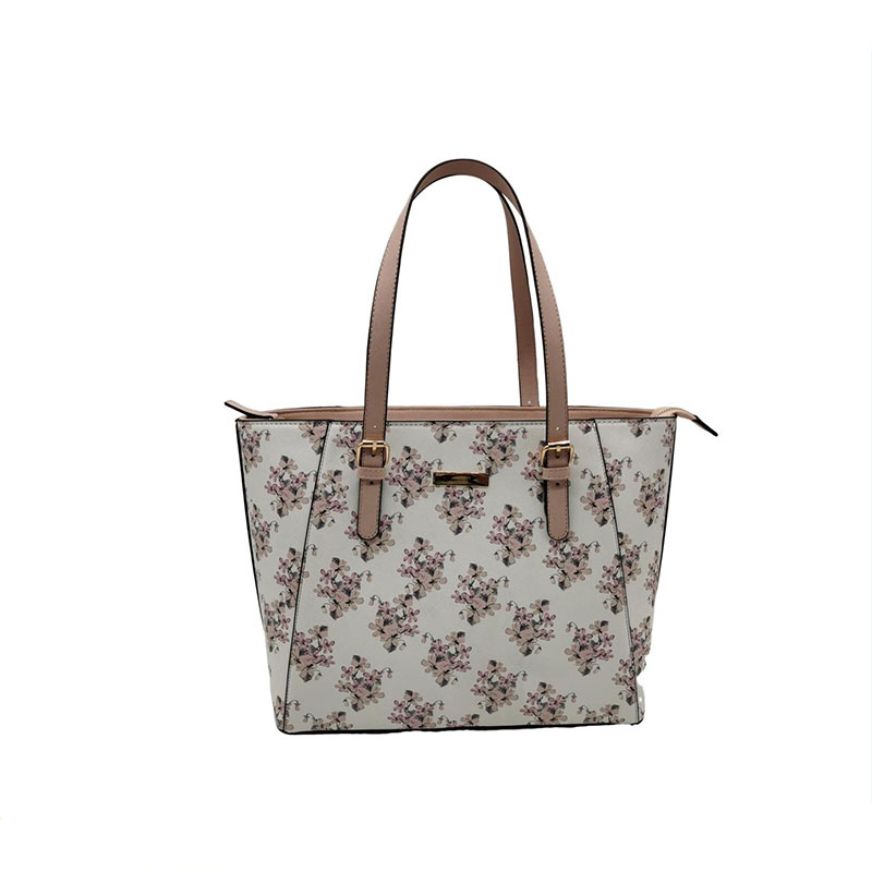 Ladies Flower Printed Pu Tote Bag