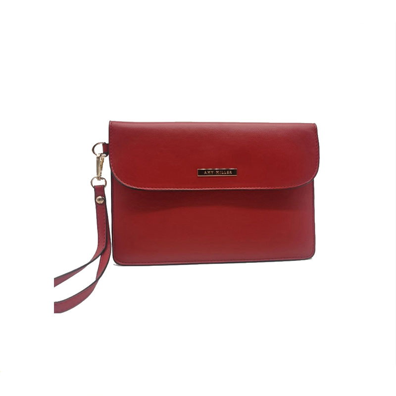 Ladies Red Pu Handle Bag