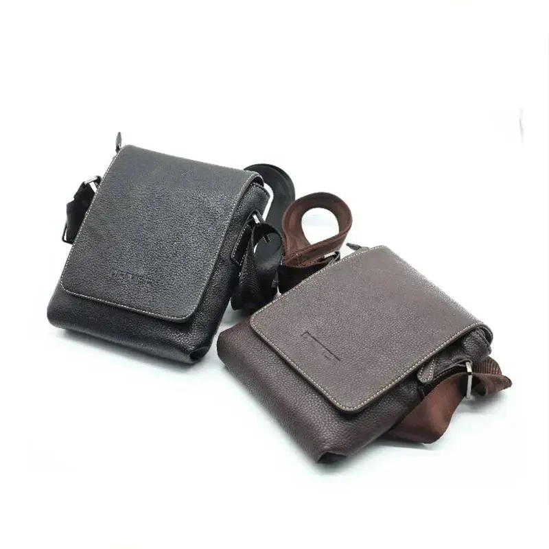 Magnetic Snap Closure Classic Mens PU Shoulder Bag