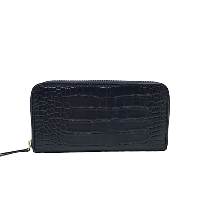 Multi Function Crocodile Pu Ladies Long Zipper Wallet