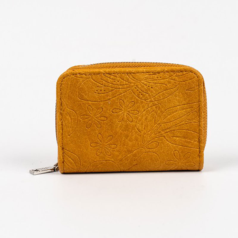 Pattern Embossed PU Small Zipper Wallet