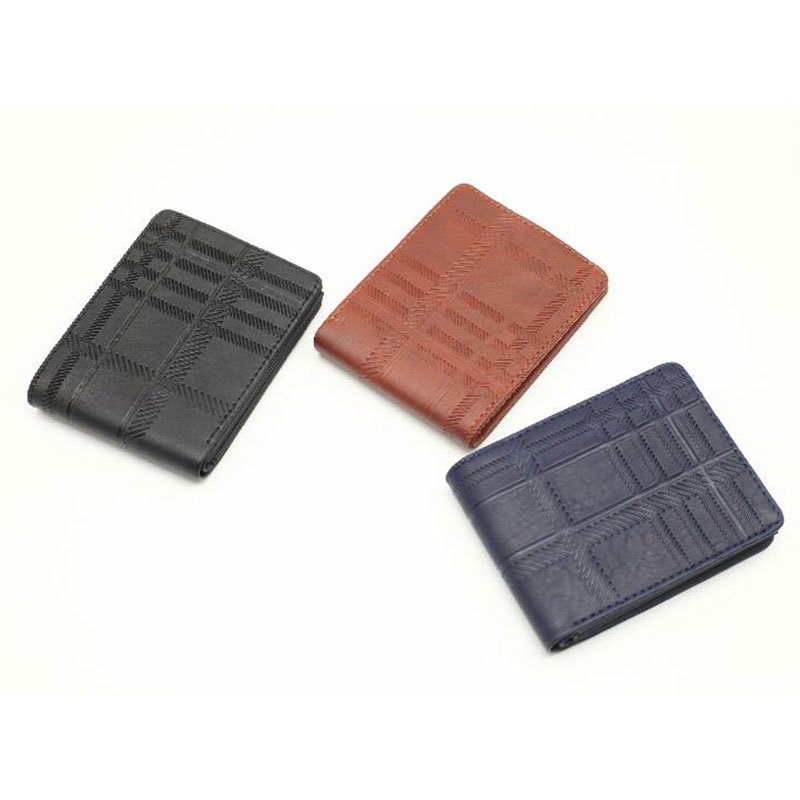 Plaid Embossed Bifold Wallets For Men