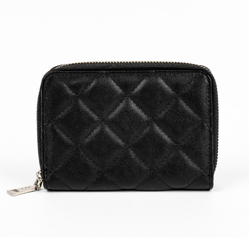 Plaid Quilted PU Small Zipper Wallet