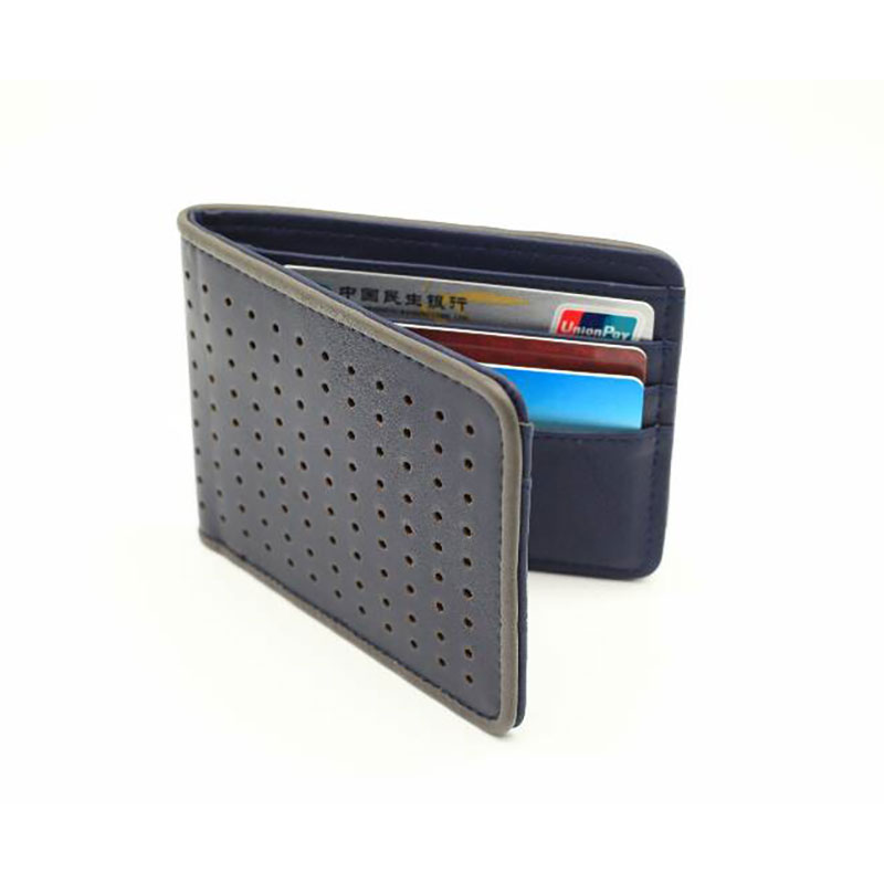 Small Holes Pounched Slim Wallet For Men